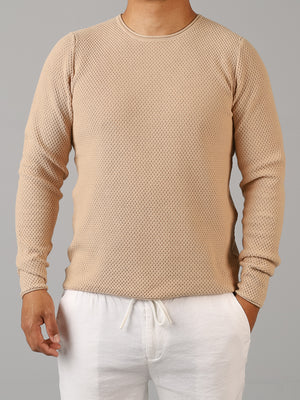Westin - Honeycomb knit cotton long-sleeve sweater