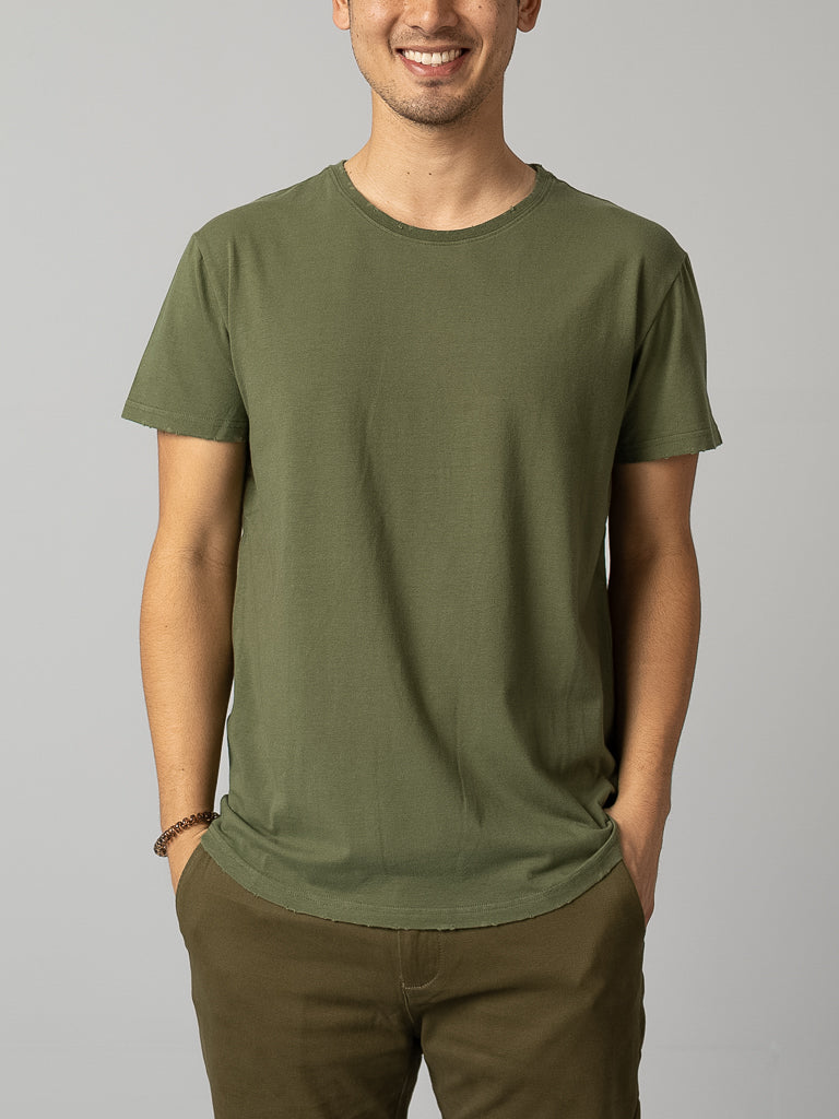 Traveller - Distress rib cotton t-shirt