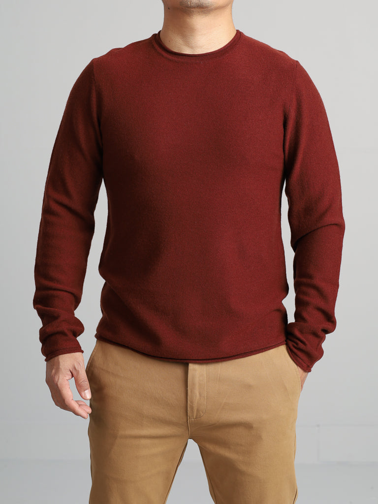 Maverick - rolled neck and cuffs merino wool sweater