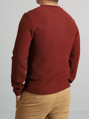Maverick - rolled neck and cuffs merino wool sweater