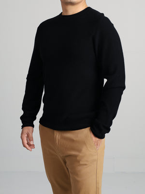 Maverick - rolled neck and cuffs merino wool sweater