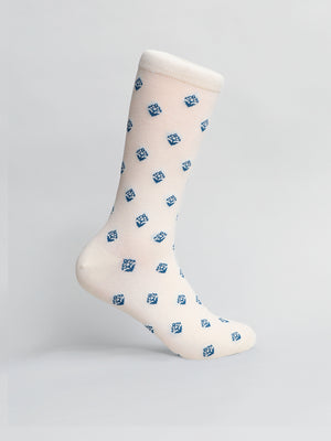 Mysore block pattern cotton socks