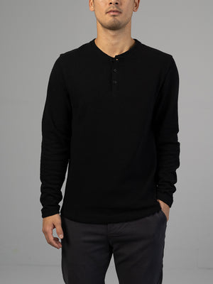 Jacquard terry long sleeve Victory henley