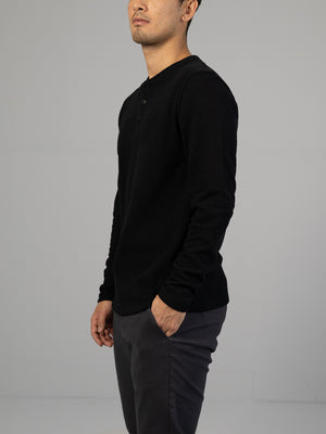 Jacquard terry long sleeve Victory henley