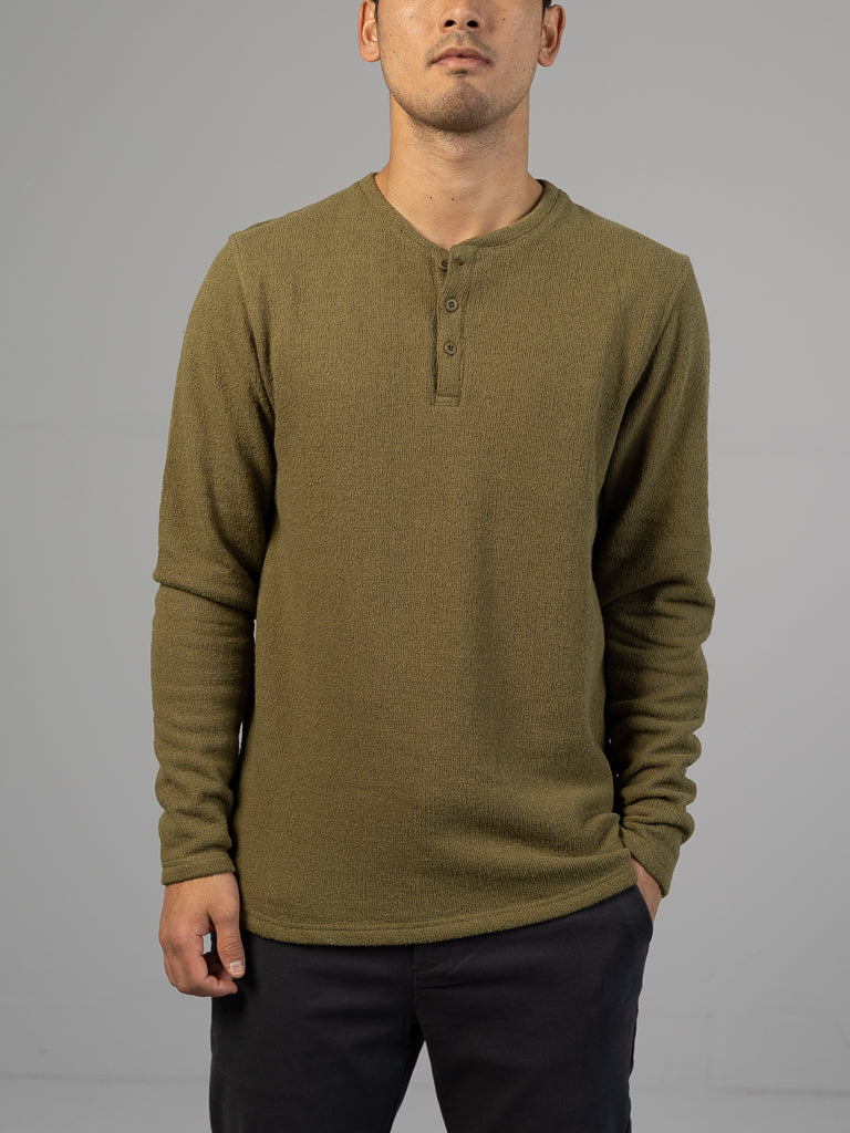 Jacquard Terry Long Sleeve Victory Henley