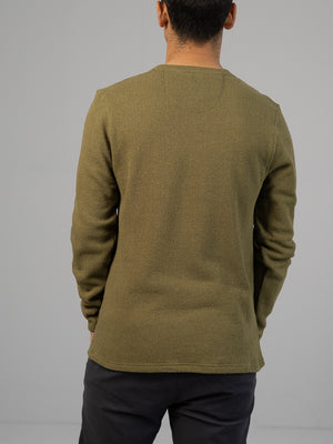 Jacquard terry long sleeve Victory henley