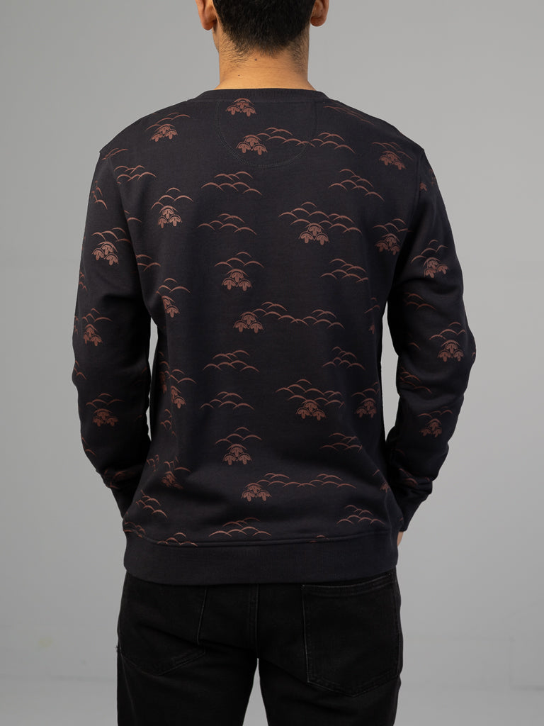 Japanese Kiri Pattern Print Sweatshirt