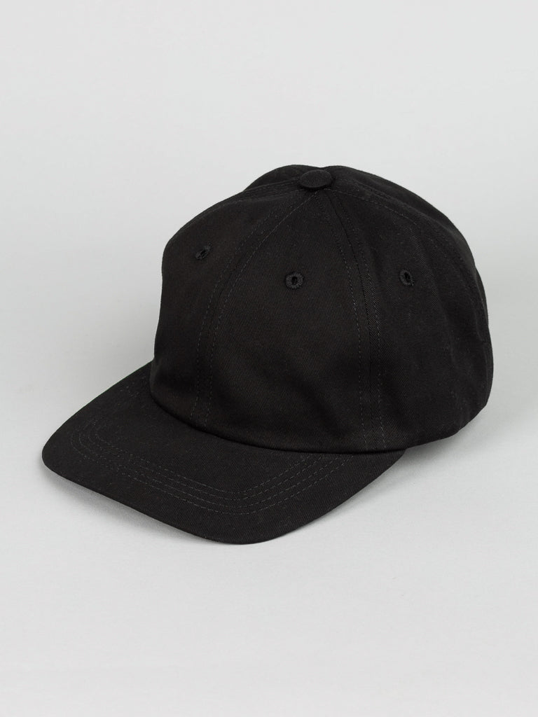 ID black cotton twill baseball hat